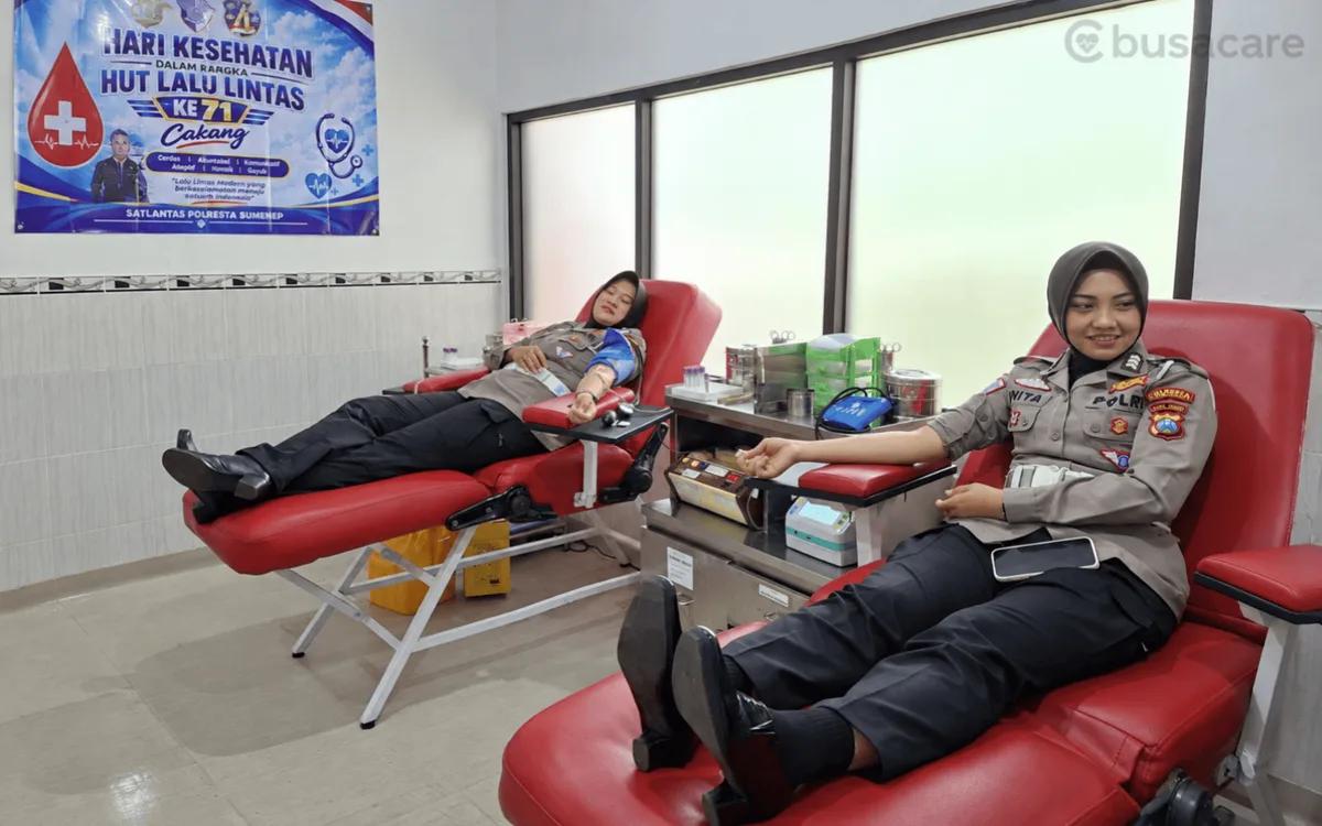 Aksi Polwan Berbagi Darah, Warnai Peringatan HUT Polwan ke-78