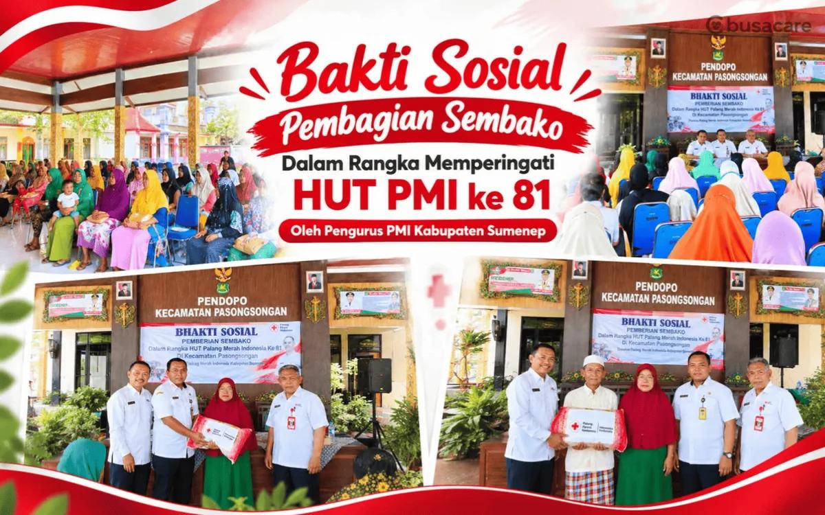 Aksi Kemanusiaan Pada HUT PMI ke 81, PMI Kabupaten Sumenep Mengadakan Bakti Sosial