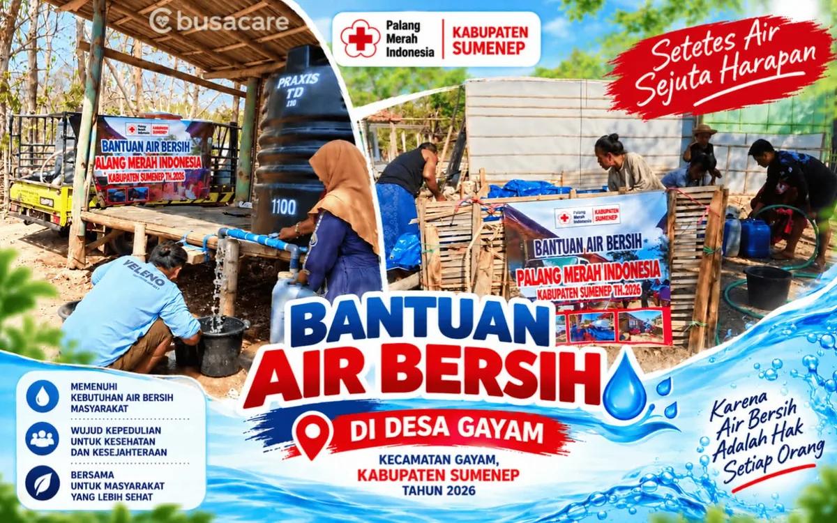 Setetes Air, Sejuta Harapan : PMI Sumenep Bantu Warga Desa Gayam Dari Terik Kemarau