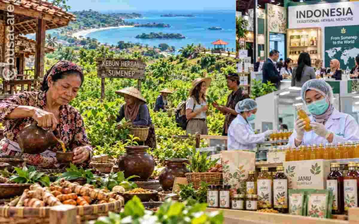 Hilirisasi jamu dan ekowisata herbal Sumenep menampilkan peracikan jamu tradisional, kebun herbal, dan pengolahan produk herbal modern untuk mendukung ekonomi lokal.