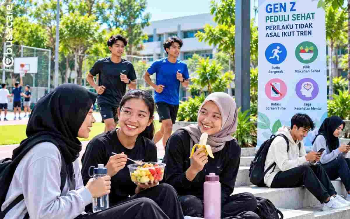 Generasi Z menerapkan gaya hidup sehat dengan mengonsumsi buah, berolahraga, dan menjaga kesehatan mental sebagai bagian dari perilaku sehat tanpa asal mengikuti tren.